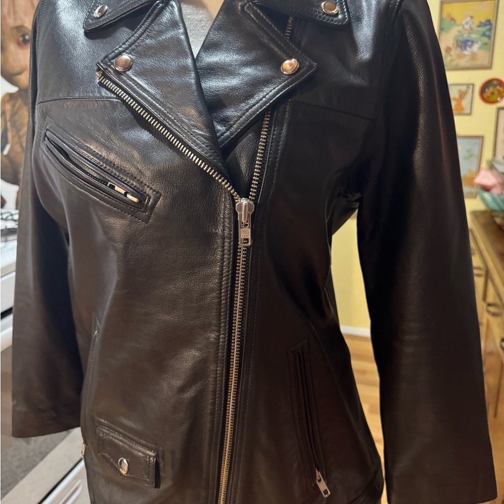 Obey Black Leather Jacket